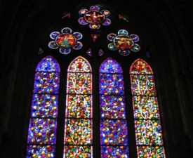 Stained glass in cathedral